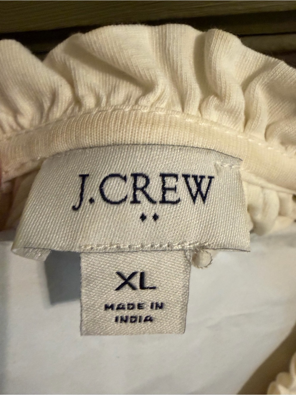 J. Crew Cream Smocked Yoke Short Sleeve Top nwot - Picture 3 of 8